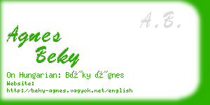 agnes beky business card